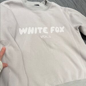 White Fox Boutique Gray Sweatshirt